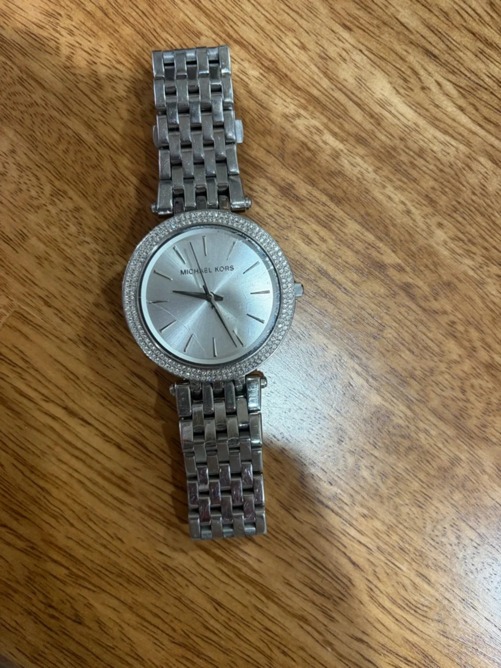 Michael Kors Silver Tone Crystal Bezel Bracelet Watch - Picture 4 of 5